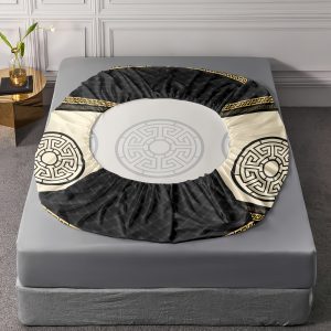 90×200 Palags ar gumiju ar Versace simboliku / 100% kokvilna satīns - Image 7