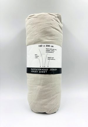 160×200 Trikotāžas palags ar gumiju Jersey / 100% kokvilna (gaiši pelēks) - Image 2