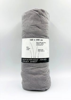 160×200 Trikotāžas palags ar gumiju Jersey / 100% kokvilna (pelēks) - Image 2