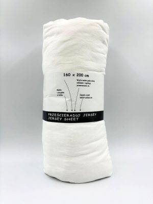 160×200 Trikotāžas palags ar gumiju Jersey / 100% kokvilna (balts nr.2) - Image 2