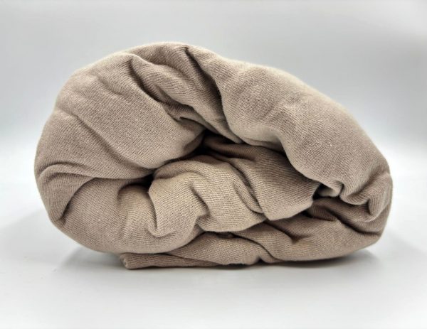 160×200 Trikotāžas palags ar gumiju Jersey / 100% kokvilna (bēšs) - Image 1
