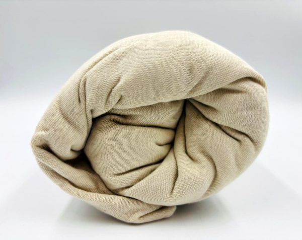 160×200 Trikotāžas palags ar gumiju Jersey / 100% kokvilna (gaiši pelēcīgi bēšs) - Image 1