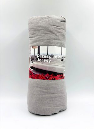 180×200 Trikotāžas palags ar gumiju Jersey 100% kokvilna (pelēks) - Image 2