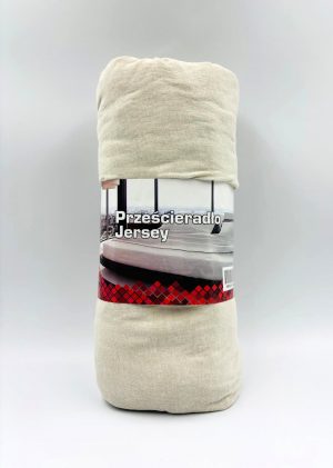 180×200 Trikotāžas palags ar gumiju Jersey 100% kokvilna (gaiši bēšs) - Image 2