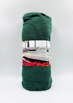 180×200 Trikotāžas palags ar gumiju Jersey 100% kokvilna (zaļš) - Image 2