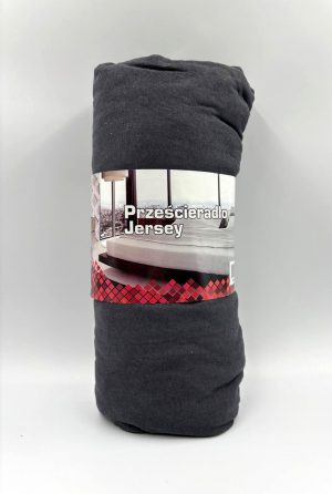 180×200 Trikotāžas palags ar gumiju Jersey 100% kokvilna (tumši pelēks) - Image 2