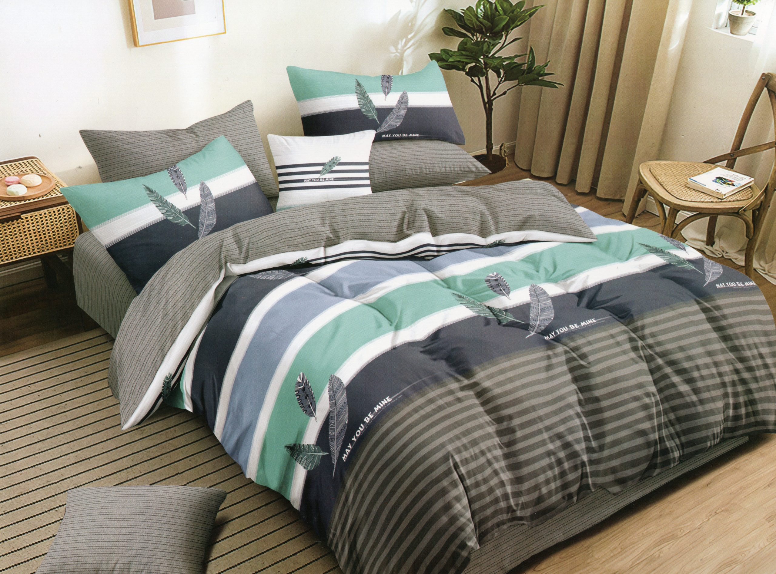 1568 180×200 Gultas veļas komplekts by Milano ar palagu/ 100% kokvilna satīns - Image 1