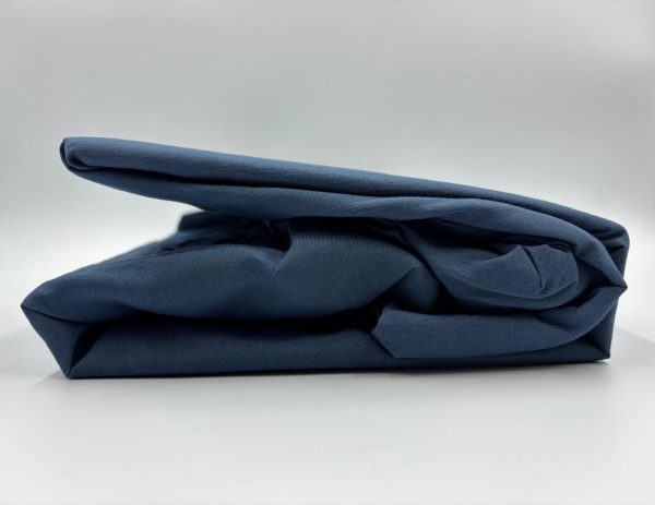 200×220 Palags ar gumiju by Mylano  Exclusive Collection /100% KOKVILNA SATĪNS (tumši zils) - Image 1