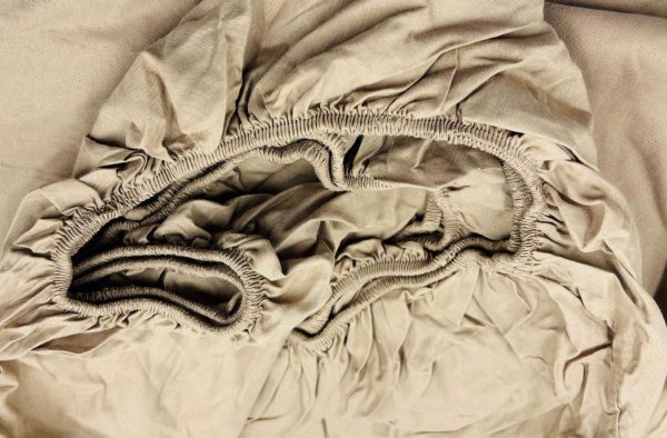 200×220 Palags ar gumiju by Mylano  Exclusive Collection /100% KOKVILNA SATĪNS (gaiši bēšs) - Image 2