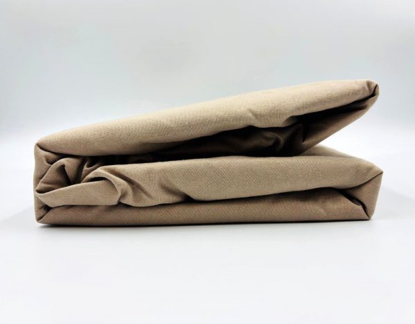 200×220 Palags ar gumiju by Mylano  Exclusive Collection /100% KOKVILNA SATĪNS (gaiši bēšs) - Image 1