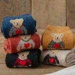 Kokvilnas siltas sieviešu zeķes ar lāčiem