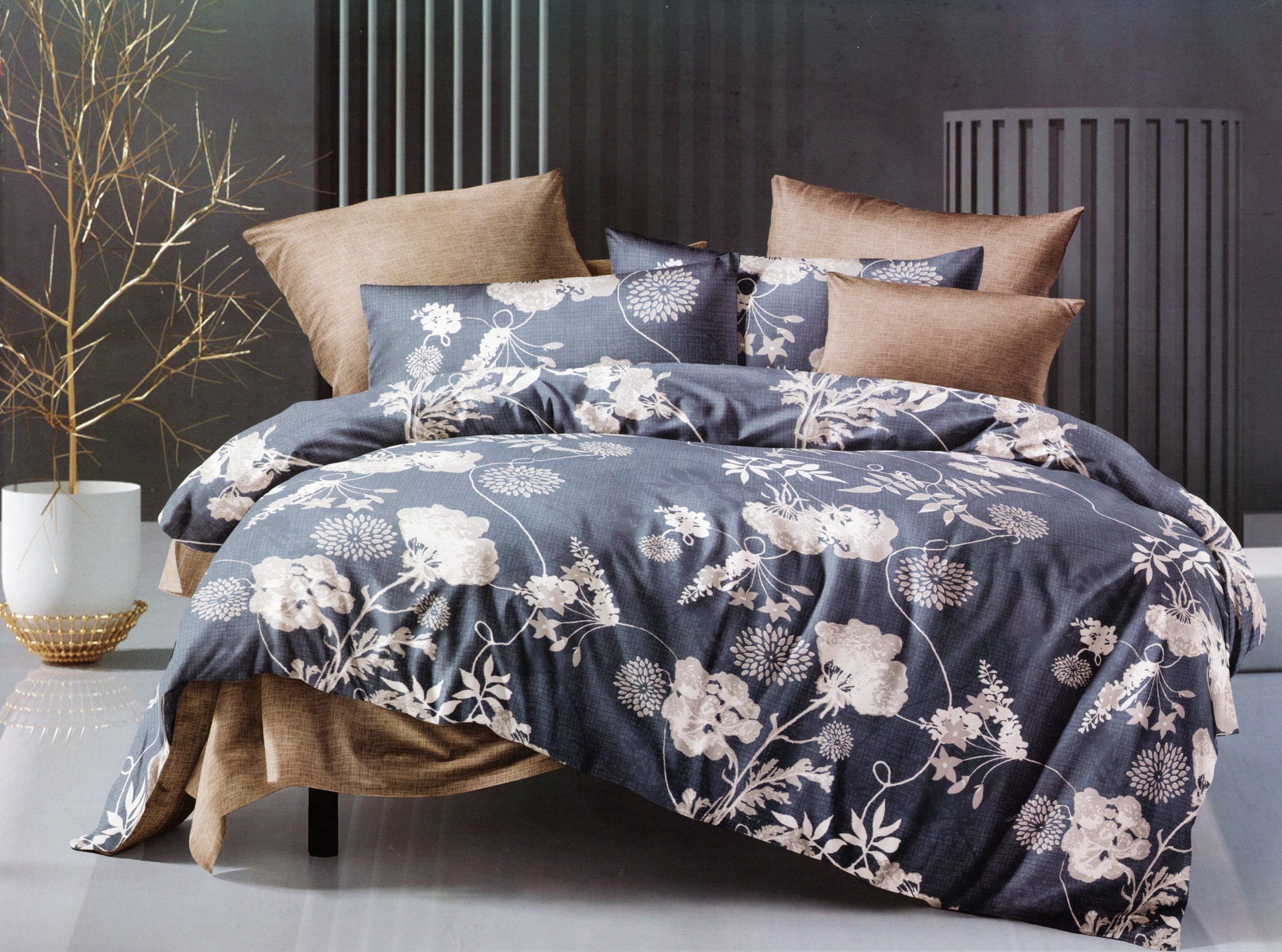 289 160×200 Gultas veļas komplekts by MILANO ar palagu/ 100% kokvilna satīns - Image 1