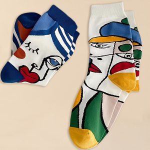 Kokvilnas sieviešu zeķes ar māksalas zīmējumu - Image 5