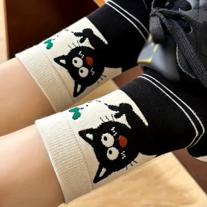 Kokvilnas sieviešu zeķes ar kaķiem - Image 6