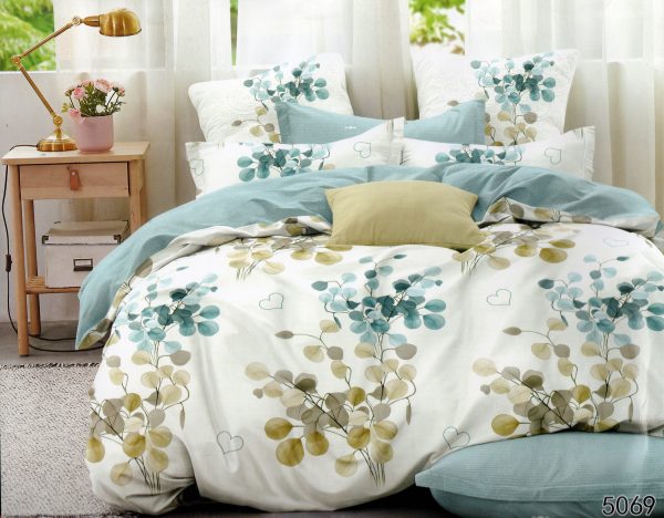 200×220 Gultas veļas komplekts by Luna Home ar palagu/ 100% kokvilna satīns - Image 1