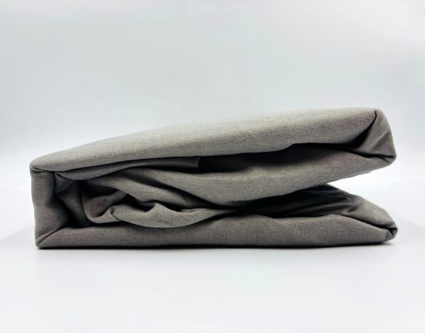200×220 Palags ar gumiju by Mylano  Exclusive Collection /100% KOKVILNA SATĪNS (pelēks) - Image 1