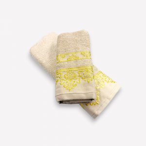 Luks klases vannas dvielis Two Dolphins gaiši bēšs / Turcija 100% kokvilna 70×140 cm (liela izmēra) - Image 4