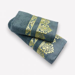 Luks klases vannas dvielis Two Dolphins pelēks / Turcija 100% kokvilna 70×140 cm (liela izmēra)