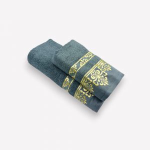 Luks klases vannas dvielis Two Dolphins pelēks / Turcija 100% kokvilna 70×140 cm (liela izmēra) - Image 2