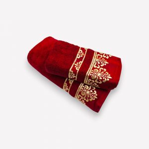 Luks klases vannas dvielis Two Dolphins bordo / Turcija 100% kokvilna 70×140 cm (liela izmēra) - Image 3