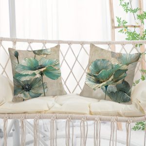 Dekoratīva spilvendrāna "Gingko Lapas" 45×45 cm - Image 2