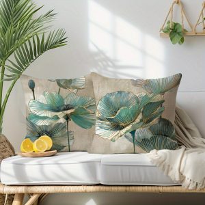 Dekoratīva spilvendrāna "Gingko Lapas" 45×45 cm - Image 3