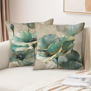 Dekoratīva spilvendrāna "Gingko Lapas" 45×45 cm