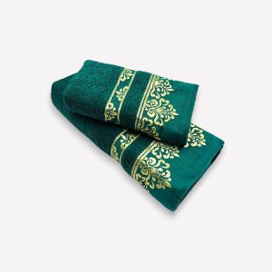 Luks klases Vannas dvielis 50×90 cm TWO DOLPHINS zaļš / Turcijas 100% kokvilna (vidēja lieluma) - Image 6