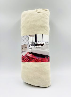 140×200 Trikotāžas palags ar gumiju Jersey 100% KOKVILNA (šampanieša) - Image 2