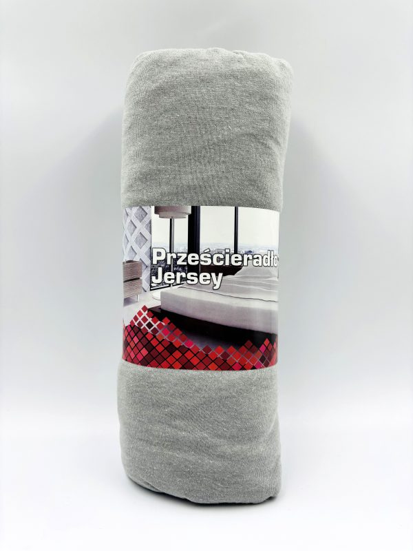 140×200 Trikotāžas palags ar gumiju Jersey 100% KOKVILNA (pelēks) - Image 2