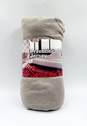 140×200 Trikotāžas palags ar gumiju Jersey 100% KOKVILNA (tumši bēšs) - Image 2