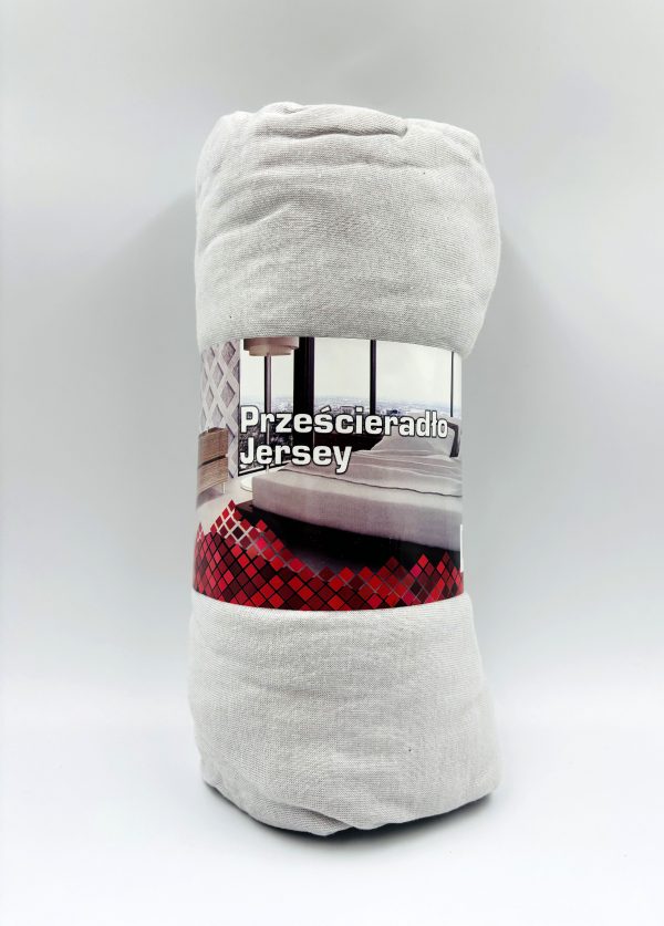 140×200 Trikotāžas palags ar gumiju Jersey 100% KOKVILNA (gaiši pelēks) - Image 2