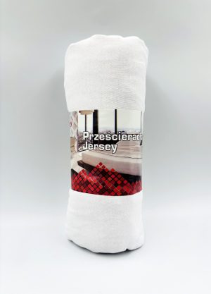 100×200 Trikotāžas palags ar gumiju Jersey / 100% KOKVILNA (balts) - Image 2