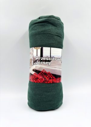 100×200 Trikotāžas palags ar gumiju Jersey / 100% KOKVILNA (zaļš) - Image 2