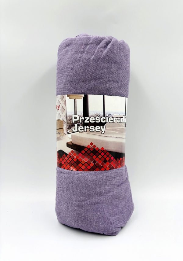100×200 Trikotāžas palags ar gumiju Jersey / 100% KOKVILNA (gaiši violets) - Image 2