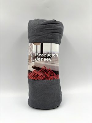 100×200 Trikotāžas palags ar gumiju Jersey / 100% KOKVILNA (tumši pelēks) - Image 2