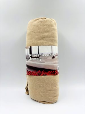 200×220 Trikotāžas palags ar gumiju Jersey / 100% KOKVILNA (Gaiši bēšs) - Image 2