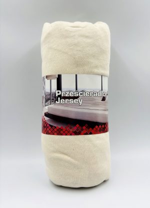 200×220 Trikotāžas palags ar gumiju Jersey / 100% KOKVILNA (Gaiši bēšs) - Image 2