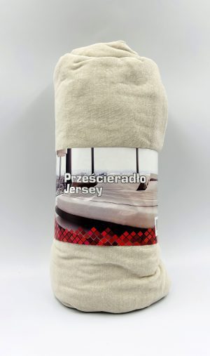 200×220 Trikotāžas palags ar gumiju Jersey / 100% KOKVILNA (Gaiši bēšs) - Image 2