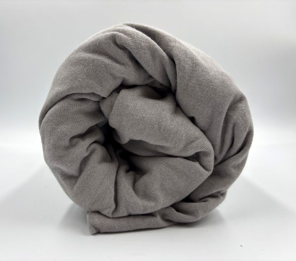 200×220 Trikotāžas palags ar gumiju Jersey / 100% KOKVILNA (Pelēks ar bēšo toni) - Image 1