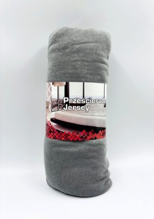 180×200 Trikotāžas palags ar gumiju Jersey 100% KOKVILNA (Pelēks) - Image 2