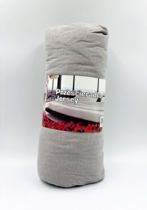 180×200 Trikotāžas palags ar gumiju Jersey 100% KOKVILNA (Gaiši pelēks) - Image 2