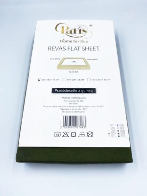 Bērnu kokvilnas palags ar gumiju Paris Home Textiles 80×160 cm (Tumši zaļš) - Image 2