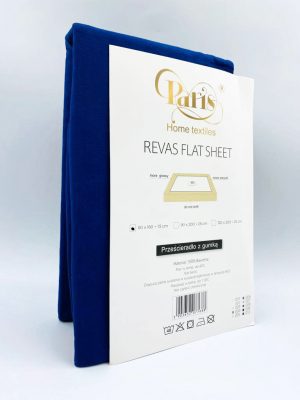 Bērnu kokvilnas palags ar gumiju Paris Home Textiles 80×160 cm (Tumši zils)