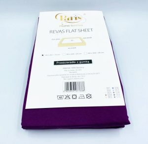 Bērnu kokvilnas palags ar gumiju Paris Home Textiles 80×160 cm (Violets) - Image 2