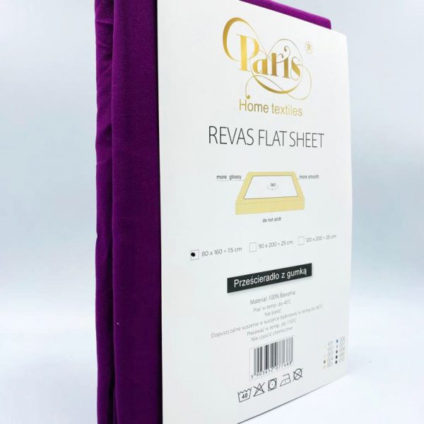 Bērnu kokvilnas palags ar gumiju Paris Home Textiles 80×160 cm (Violets)