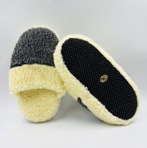 Merino aitas vilnas mājas čības (Tumši pelēkas) - Image 3