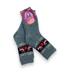 ANGORA Thermo siltas sieviešu zeķes no angoras vilnas (tumši pelēkas) - Image 2