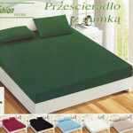 160×200 Palags ar gumiju by Fashion Home Textiles / 100% kokvilna satīns (Zaļš)