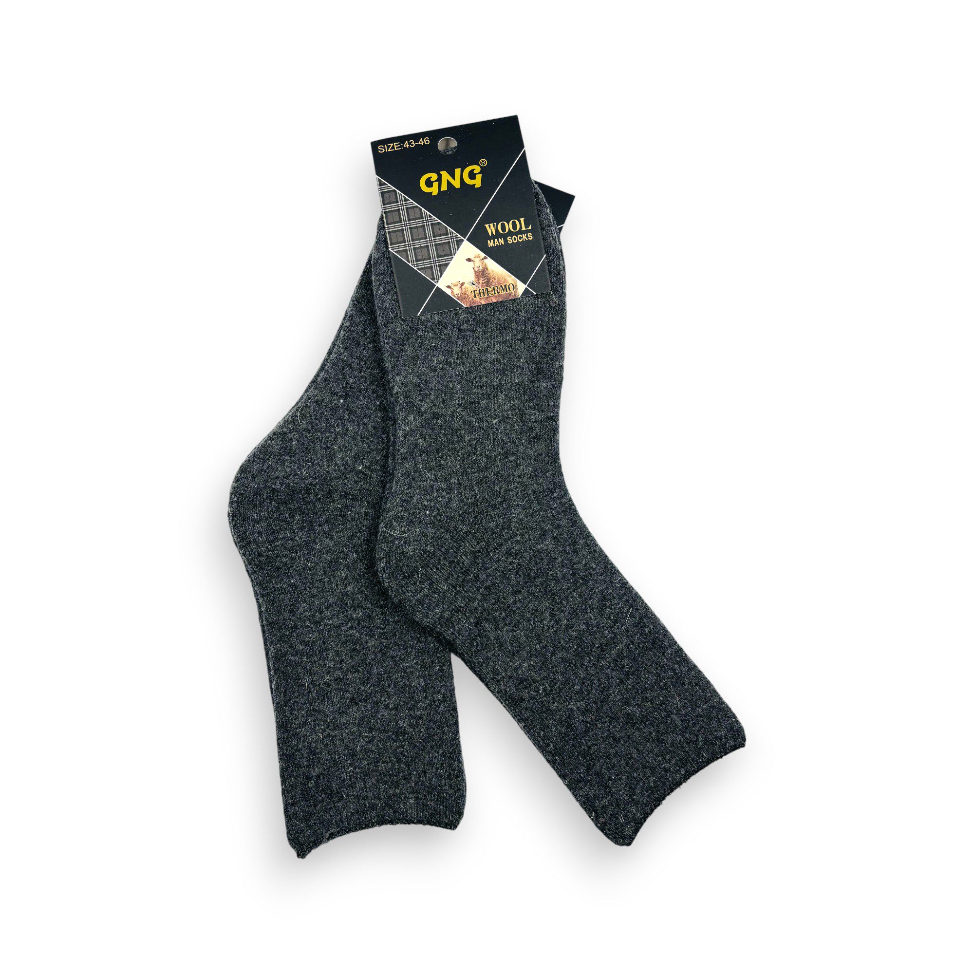 1657 ANGORA Thermo siltas vīriešu zeķes no angoras vilnas (tumši pelēkas) - Image 1